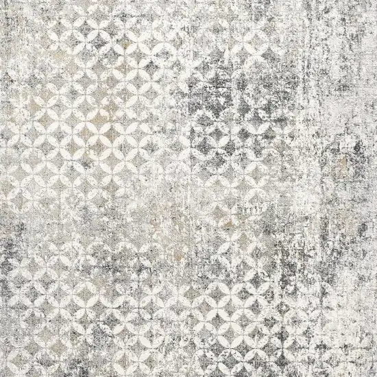 Gray and Ivory Abstract Area Rug Photo 4