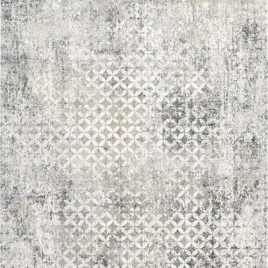 Gray and Ivory Abstract Area Rug Photo 5