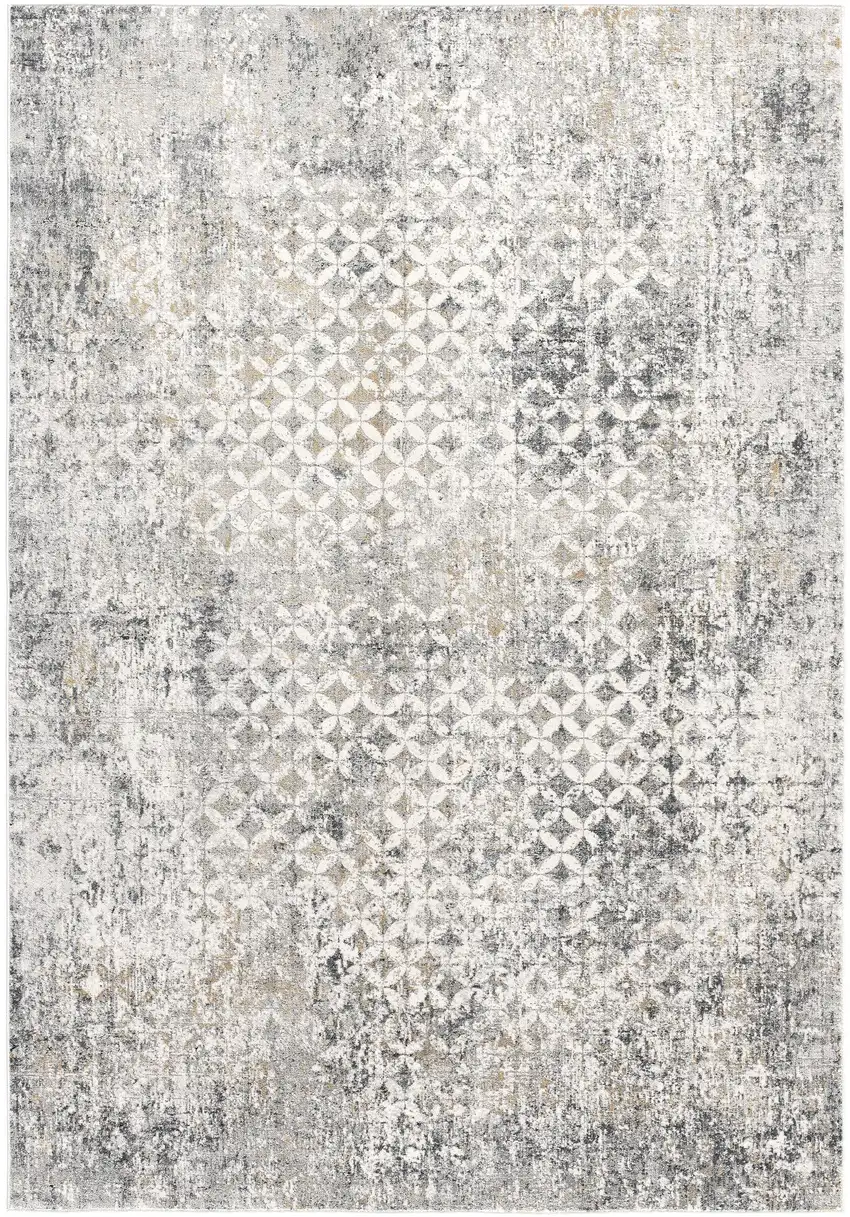 Gray and Ivory Distressed Area Rug Photo 1