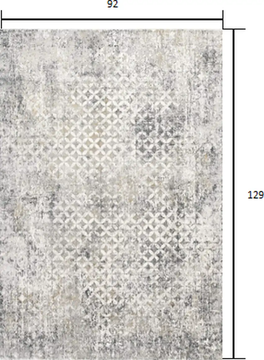 Gray and Ivory Distressed Area Rug Photo 2