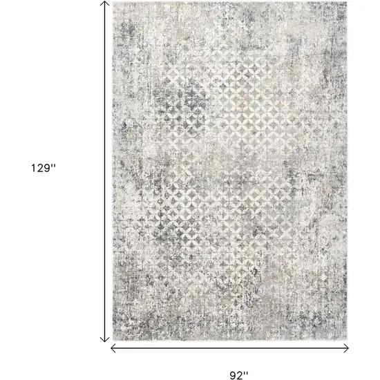 Gray and Ivory Abstract Area Rug Photo 3