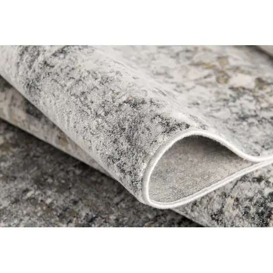 2' X 10' Gray And Ivory Distressed Runner Rug Photo 4