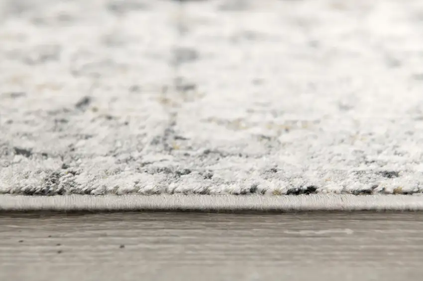 Gray and Ivory Distressed Runner Rug Photo 4