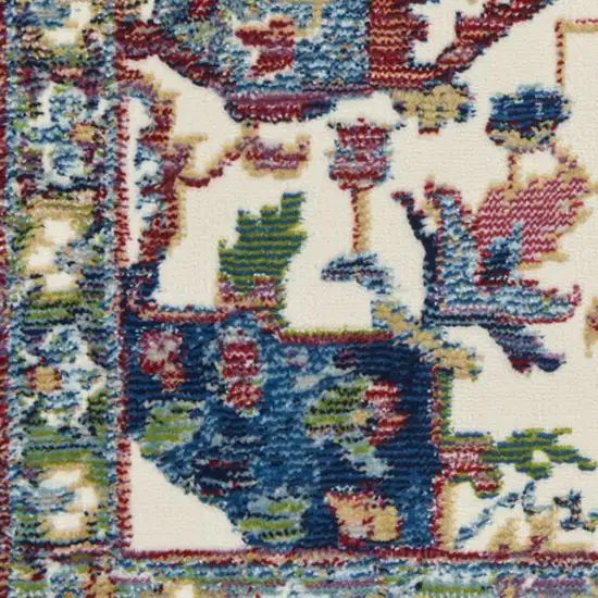 Gray and Ivory Floral Non Skid Area Rug Photo 1