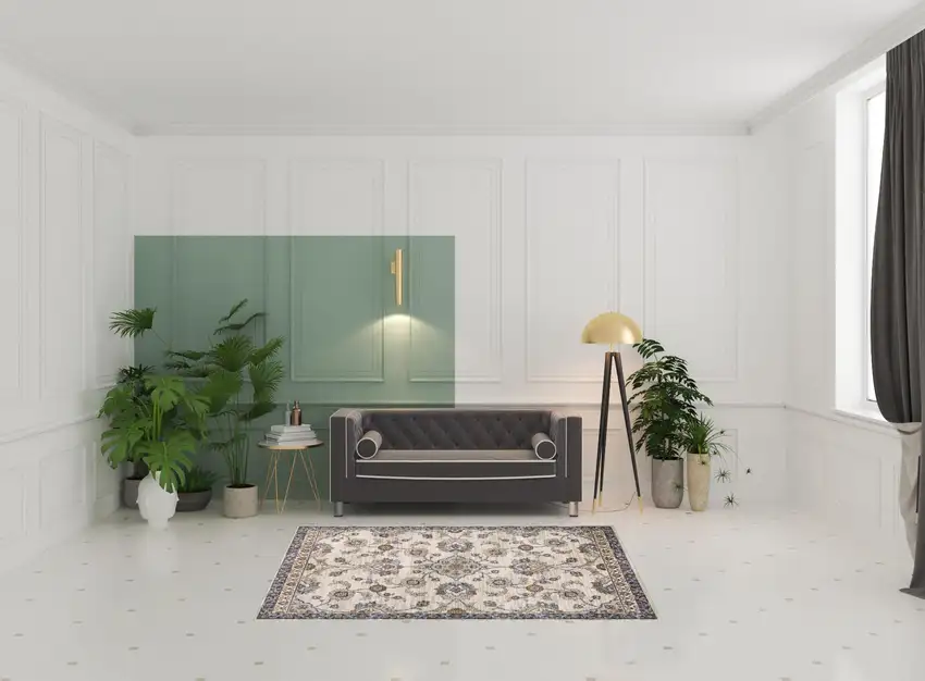 Gray and Ivory Floral Power Loom Area Rug Photo 2