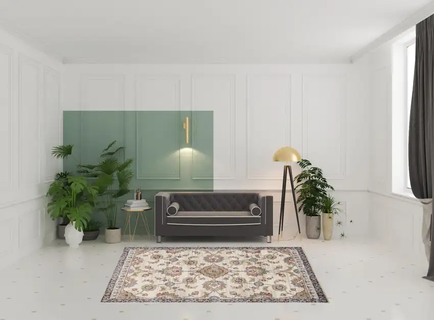 Gray and Ivory Floral Power Loom Area Rug Photo 2