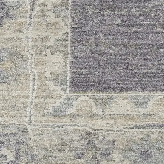 Gray and Ivory Floral Power Loom Area Rug Photo 8