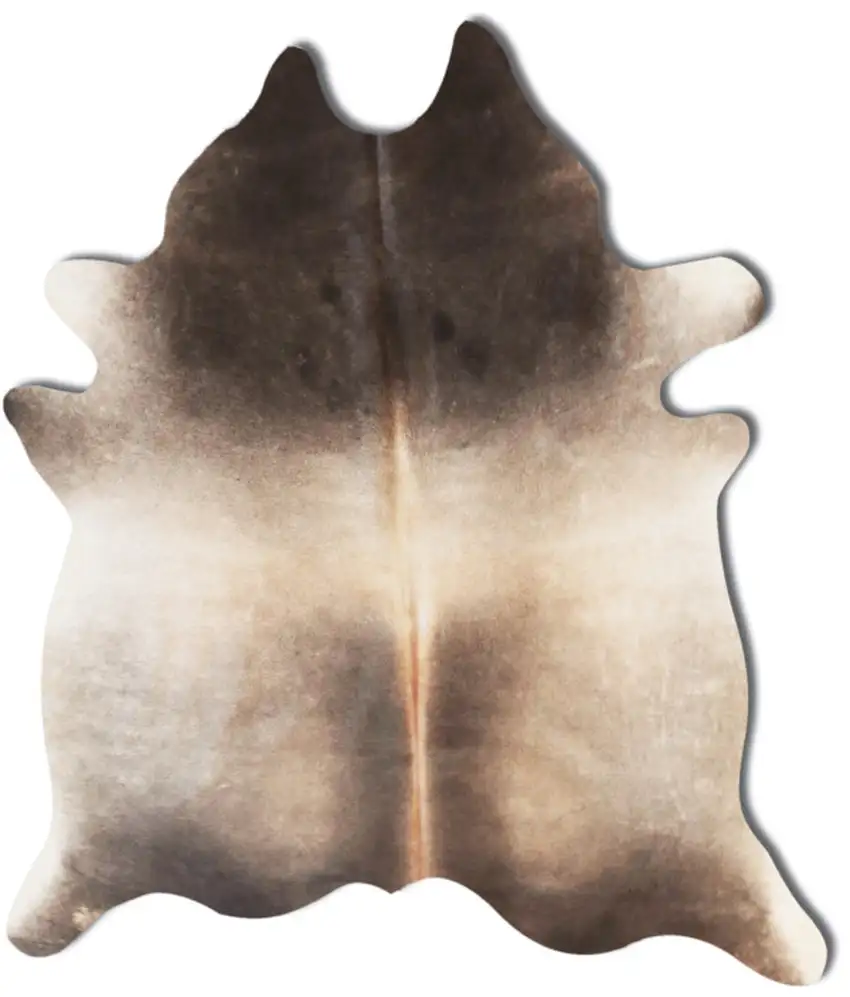 Gray and Ivory Genuine Cowhide Hand Knotted Area Rug Photo 2