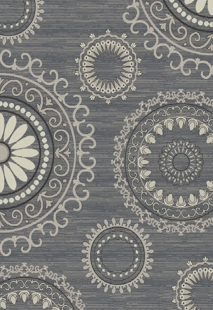 Gray and Ivory Geometric Area Rug Photo 4