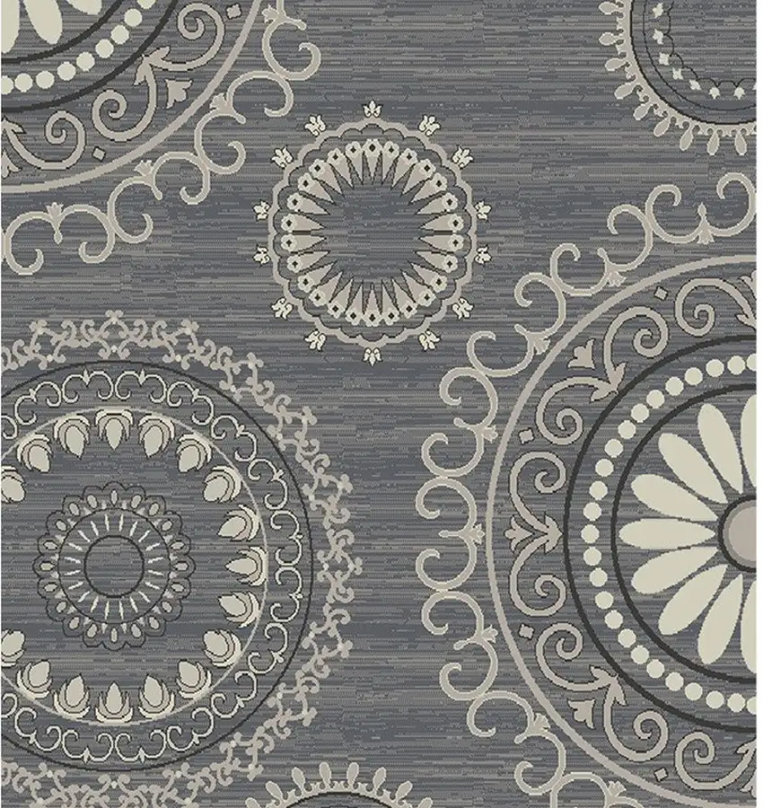 Gray and Ivory Geometric Area Rug Photo 4