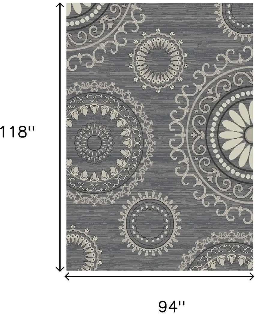 Gray and Ivory Geometric Area Rug Photo 5