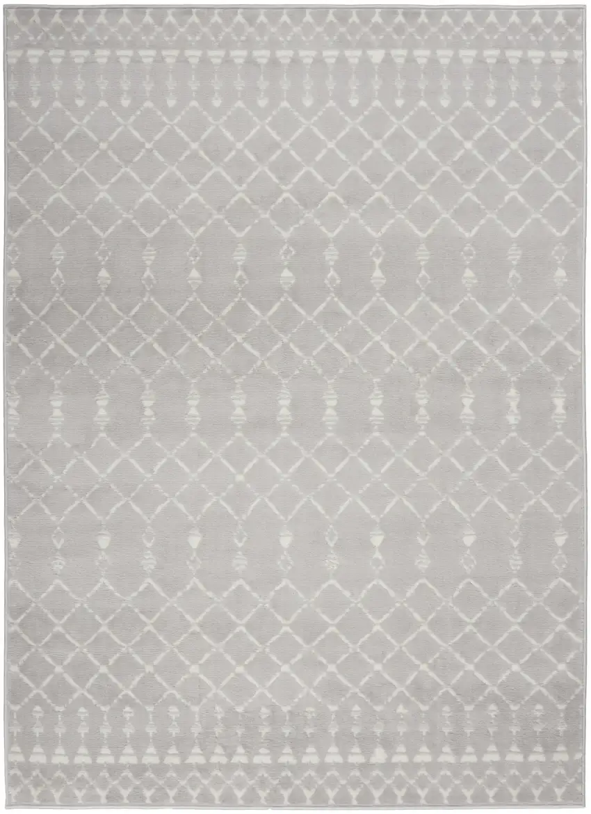 Gray and Ivory Geometric Area Rug Photo 2