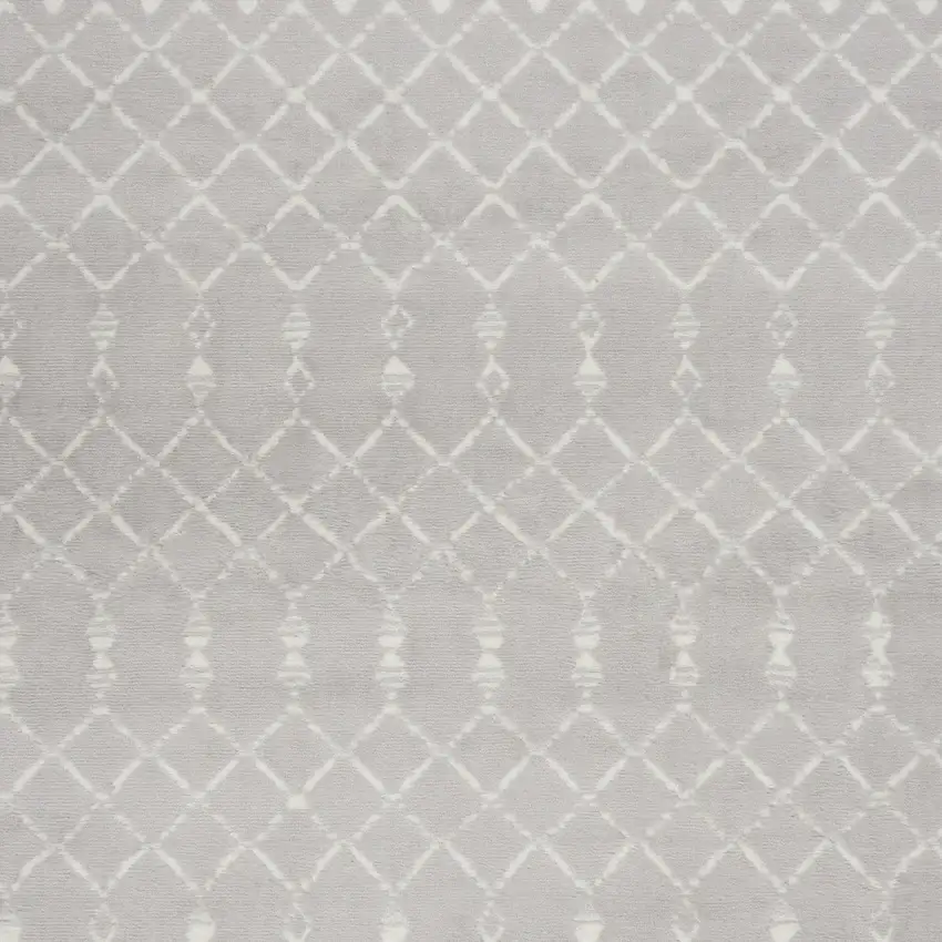 Gray and Ivory Geometric Area Rug Photo 5