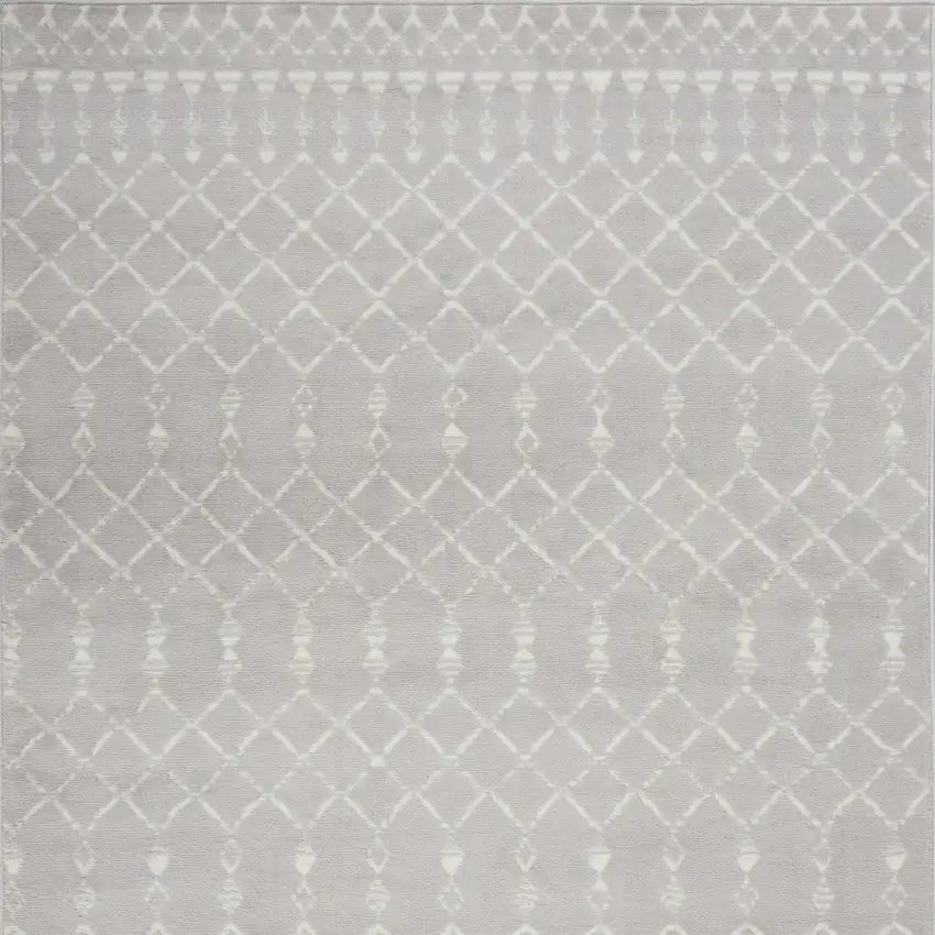 Gray and Ivory Geometric Area Rug Photo 6