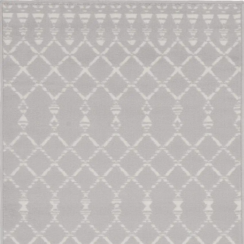 Gray and Ivory Geometric Area Rug Photo 6