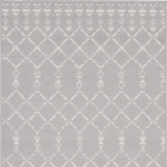 Gray and Ivory Geometric Area Rug Photo 4