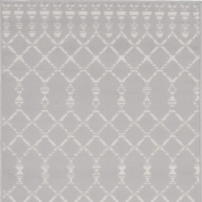Gray and Ivory Geometric Area Rug Photo 4