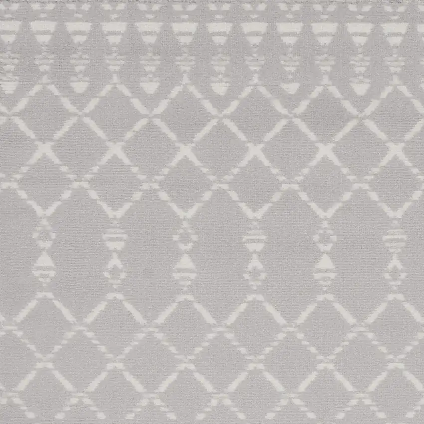 Gray and Ivory Geometric Area Rug Photo 5