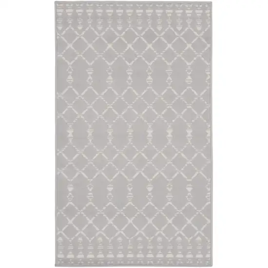 Gray and Ivory Geometric Area Rug Photo 1