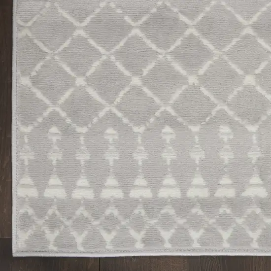 Gray and Ivory Geometric Area Rug Photo 7