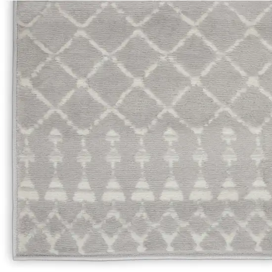 Gray and Ivory Geometric Area Rug Photo 5