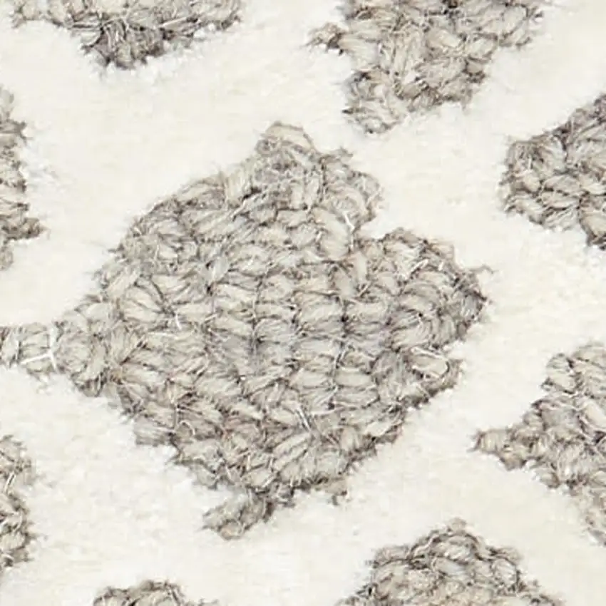 Gray and Ivory Geometric Hand Tufted Area Rug Photo 3