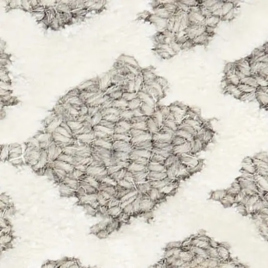 Gray and Ivory Geometric Hand Tufted Area Rug Photo 3