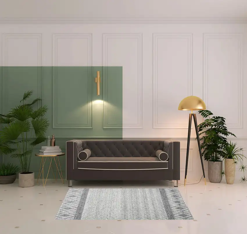 Gray and Ivory Geometric Hand Woven Area Rug With Fringe Photo 2