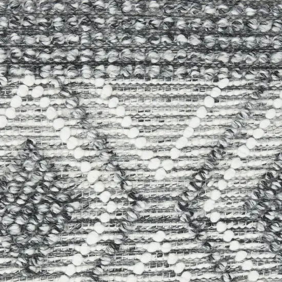 Gray and Ivory Geometric Hand Woven Area Rug With Fringe Photo 4