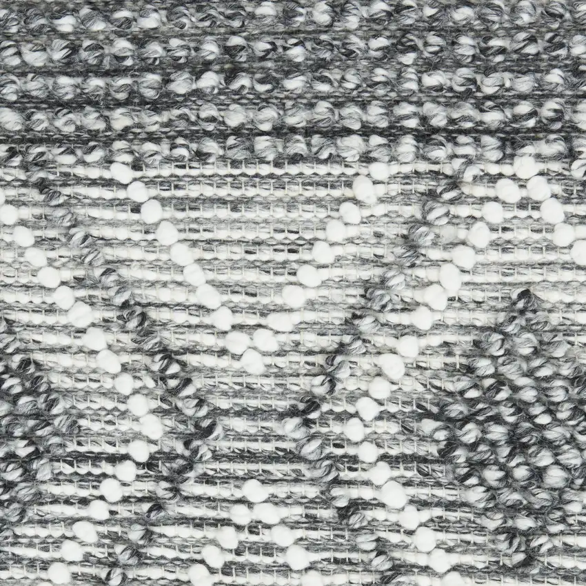 Gray and Ivory Geometric Hand Woven Area Rug With Fringe Photo 1