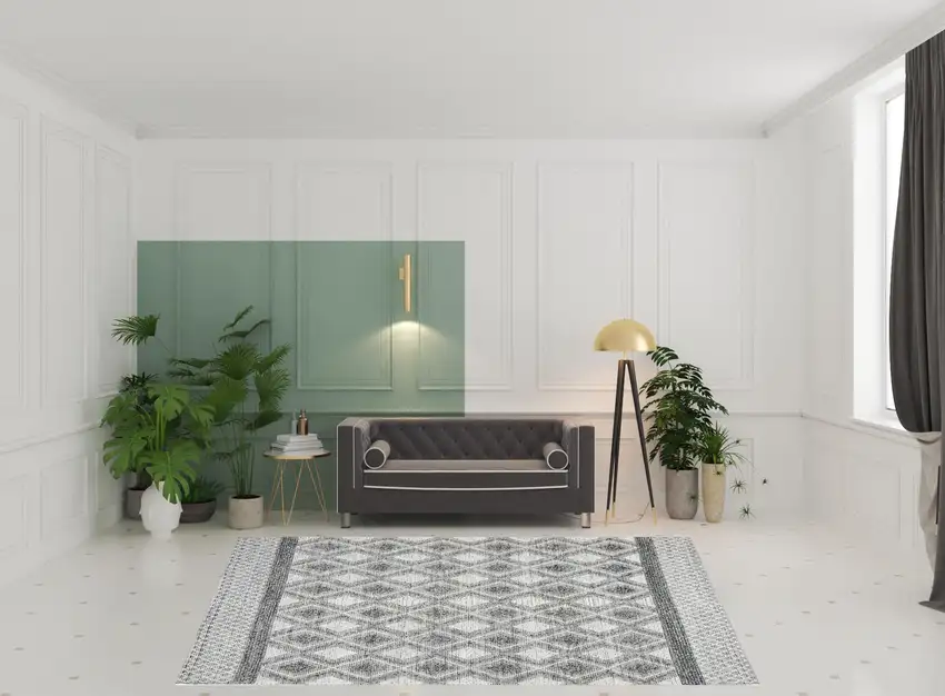 Gray and Ivory Geometric Hand Woven Area Rug With Fringe Photo 2