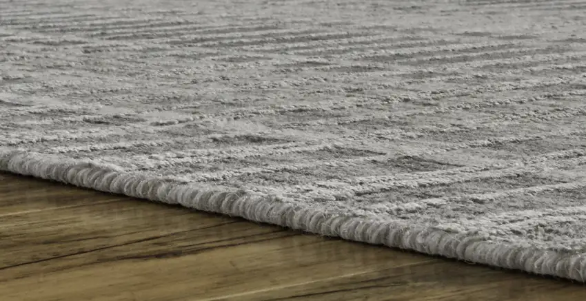 Gray and Ivory Geometric Hand Woven Area Rug Photo 9