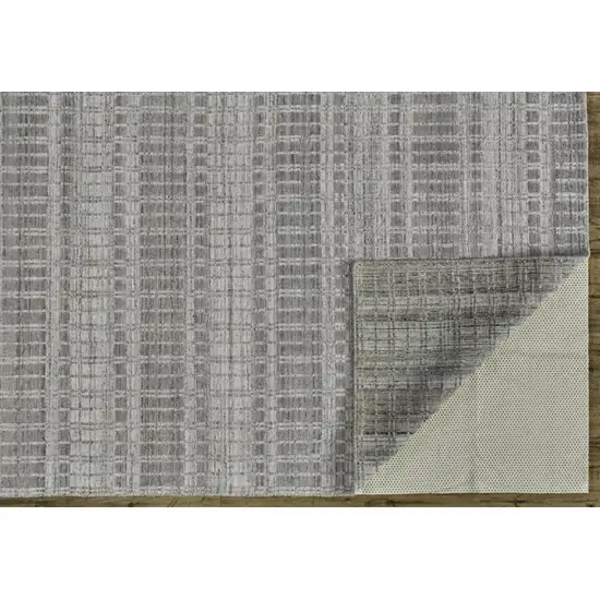 Gray and Ivory Geometric Hand Woven Area Rug Photo 4