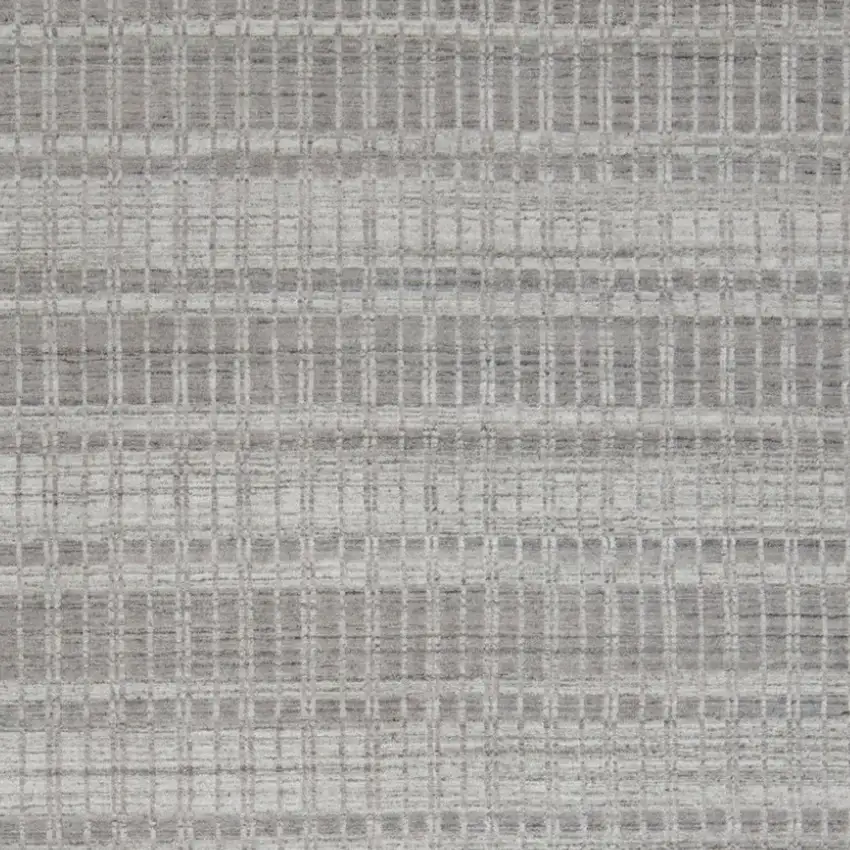 Gray and Ivory Geometric Hand Woven Area Rug Photo 9