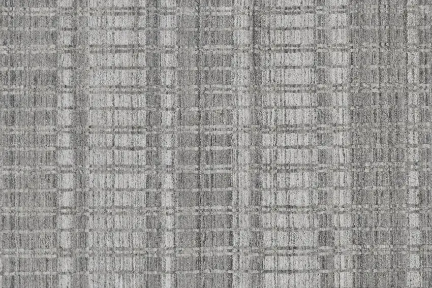 Gray and Ivory Geometric Hand Woven Area Rug Photo 8