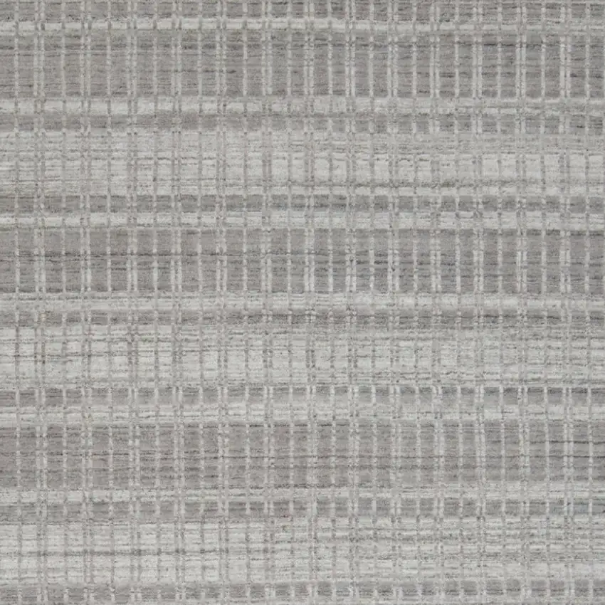 Gray and Ivory Geometric Hand Woven Area Rug Photo 6