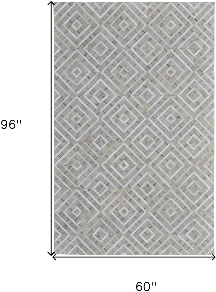 Gray and Ivory Geometric Hand Woven Area Rug Photo 3