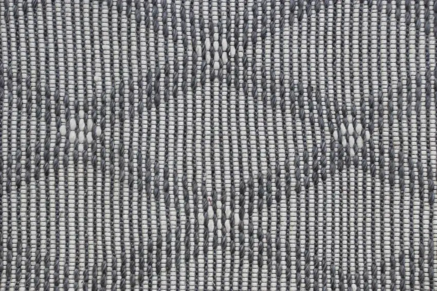 Gray and Ivory Geometric Hand Woven Non Skid Area Rug Photo 8
