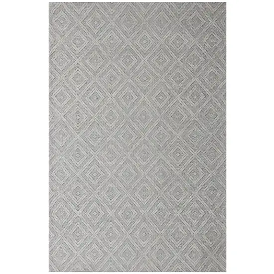 Gray and Ivory Geometric Hand Woven Non Skid Area Rug Photo 1