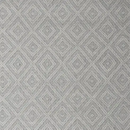 Gray and Ivory Geometric Hand Woven Non Skid Area Rug Photo 3