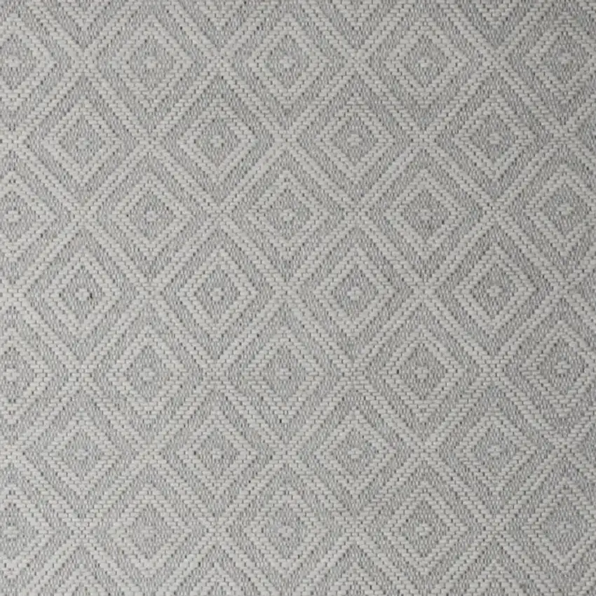 Gray and Ivory Geometric Hand Woven Non Skid Area Rug Photo 3