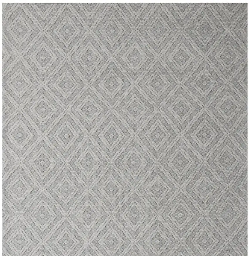 Gray and Ivory Geometric Hand Woven Non Skid Area Rug Photo 4