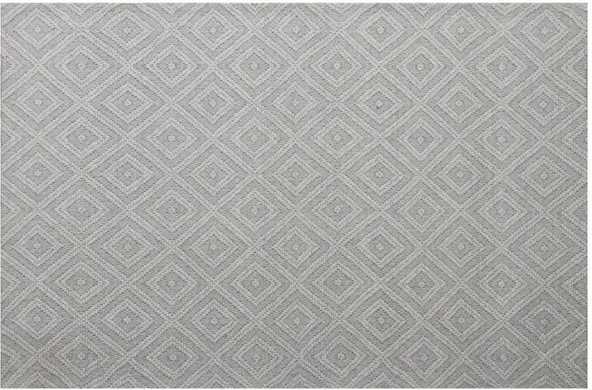 Gray and Ivory Geometric Hand Woven Non Skid Area Rug Photo 2