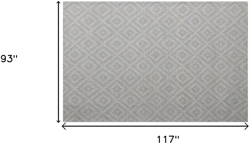 Gray and Ivory Geometric Hand Woven Non Skid Area Rug Photo 3