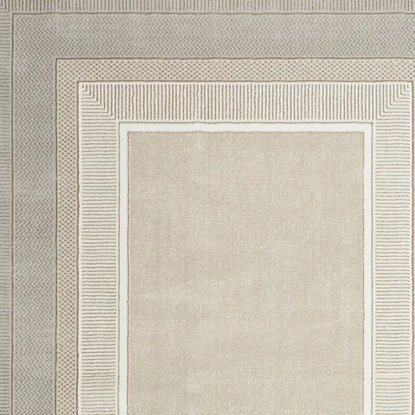Gray and Ivory Geometric Non Skid Area Rug Photo 6