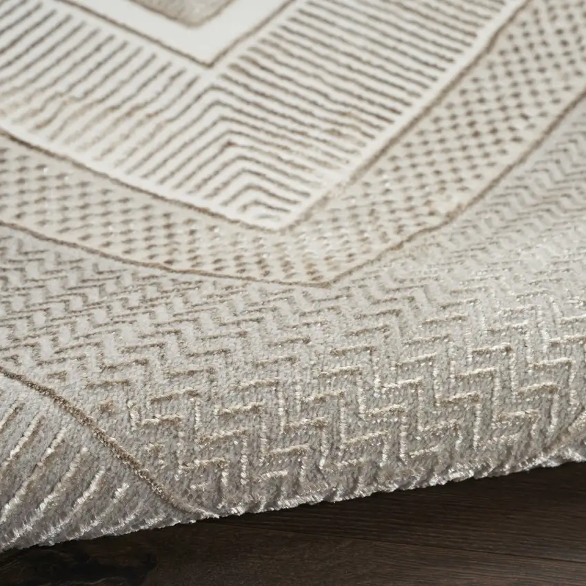 Gray and Ivory Geometric Non Skid Area Rug Photo 6
