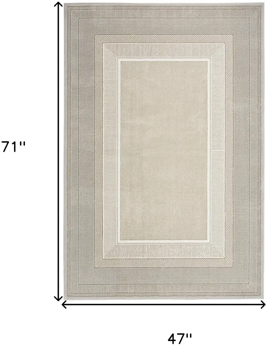 Gray and Ivory Geometric Non Skid Area Rug Photo 3