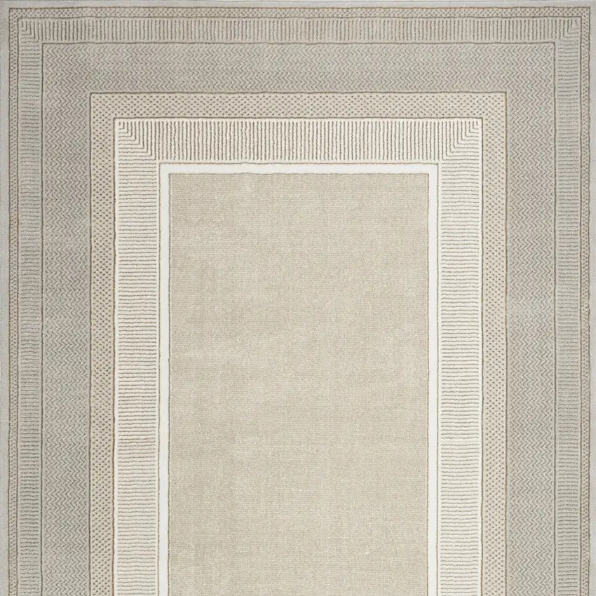 Gray and Ivory Geometric Non Skid Area Rug Photo 7