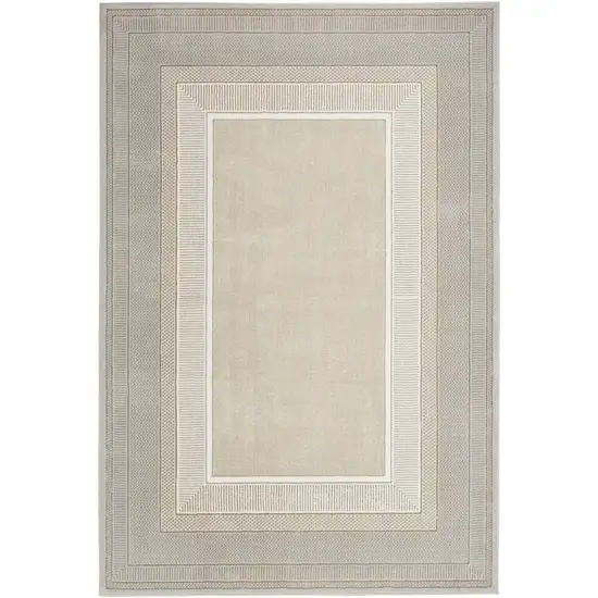 Gray and Ivory Geometric Non Skid Area Rug Photo 1