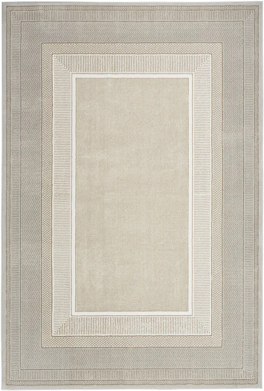 Gray and Ivory Geometric Non Skid Area Rug Photo 1